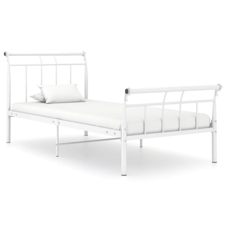 vidaXL Bettgestell Weiß Metall 90x200 cm