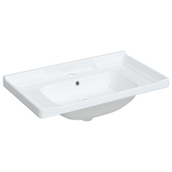 vidaXL Waschbecken Weiß 81x48x23 cm Rechteckig Keramik