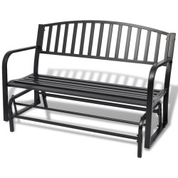 vidaXL Hollywoodschaukel Schwarz Stahl