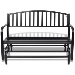 vidaXL Hollywoodschaukel Schwarz Stahl