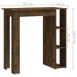 vidaXL Bartisch mit Regal Räuchereiche 102x50x103,5 cm Holzwerkstoff vidaXL Bartisch mit Regal Räuchereiche 102x50x103,5 cm Holzwerkstoff