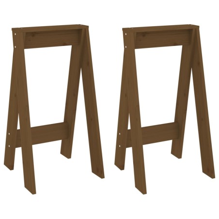 vidaXL Hocker 2 Stk. Honigbraun 40x40x75 cm Massivholz Kiefer
