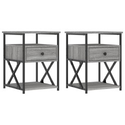 vidaXL Nachttische 2 Stk. Grau Sonoma 40x42x55 cm Holzwerkstoff