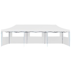 vidaXL Pop-Up Partyzelt Faltbar mit 5 Seitenwänden 3x9 m Weiß 