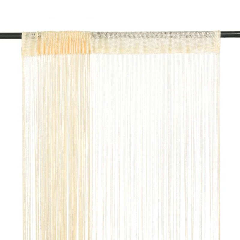 vidaXL Fadenvorhänge 2 Stk. 140 x 250 cm Cremefarben vidaXL Fadenvorhänge 2 Stk. 140 x 250 cm Cremefarben