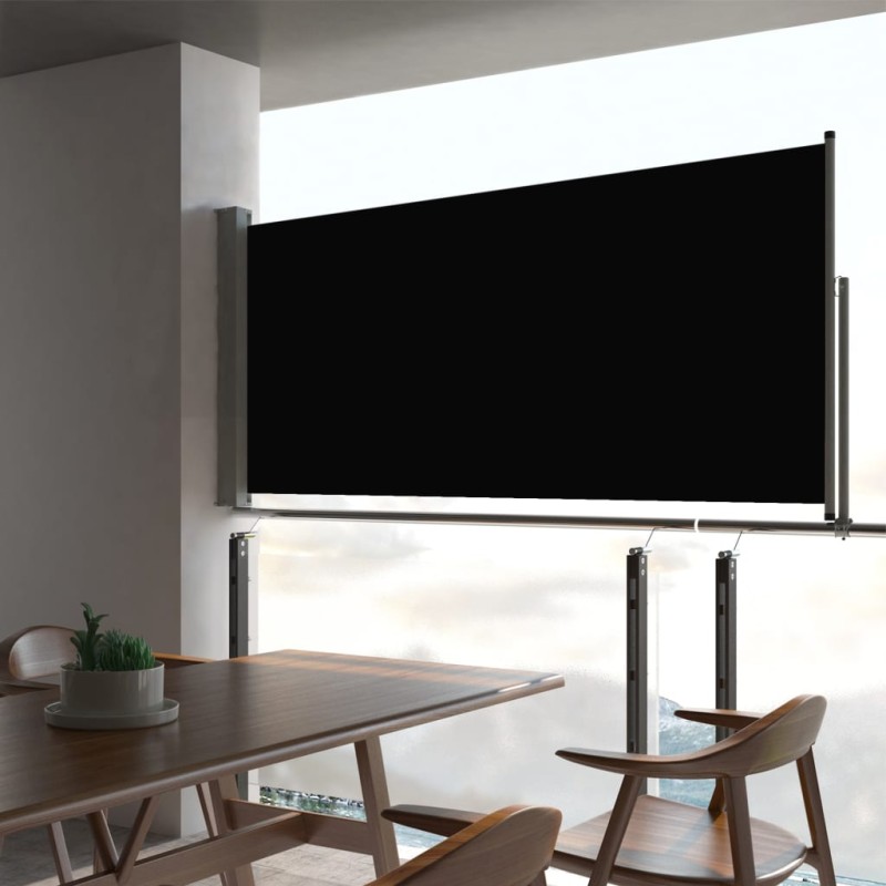 vidaXL Ausziehbare Seitenmarkise 60×300 cm Schwarz vidaXL Ausziehbare Seitenmarkise 60×300 cm Schwarz