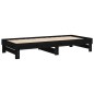vidaXL Tagesbett Ausziehbar Schwarz 2x(80x200) cm Massivholz Kiefer vidaXL Tagesbett Ausziehbar Schwarz 2x(80x200) cm Massivholz Kiefer