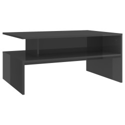 vidaXL Couchtisch Hochglanz-Grau 90x60x42,5 cm Holzwerkstoff