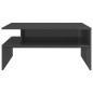 vidaXL Couchtisch Hochglanz-Grau 90x60x42,5 cm Holzwerkstoff vidaXL Couchtisch Hochglanz-Grau 90x60x42,5 cm Holzwerkstoff