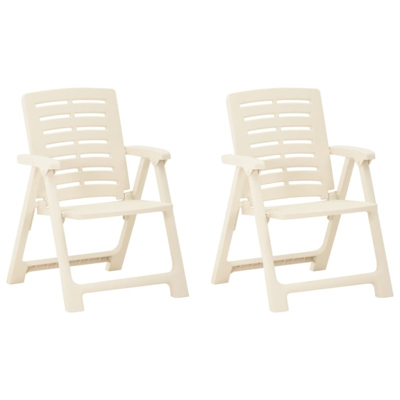 vidaXL Gartenstühle 2 Stk. Kunststoff Weiß vidaXL Gartenstühle 2 Stk. Kunststoff Weiß