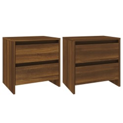 vidaXL Nachttische 2 Stk. Braun Eichen-Optik 45x34,5x44,5 cm
