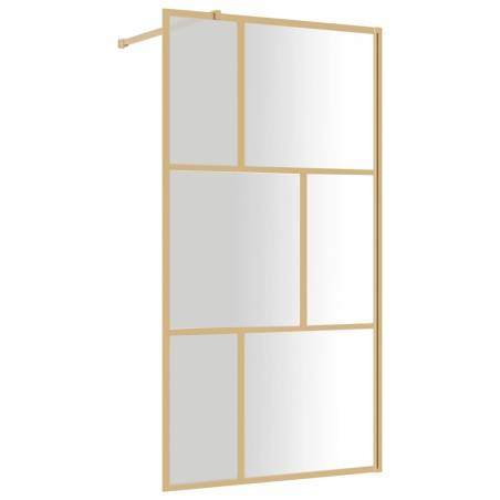 vidaXL Duschwand für Begehbare Dusche ESG Klarglas Golden 115x195cm