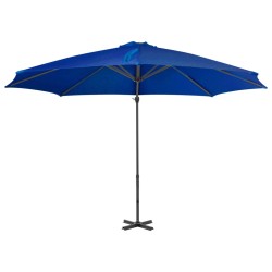 vidaXL Ampelschirm mit Aluminium-Mast Azurblau 300 cm 