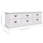 vidaXL TV-Schrank Antik-Weiß 108x30x40 cm Massivholz Paulownia vidaXL TV-Schrank Antik-Weiß 108x30x40 cm Massivholz Paulownia