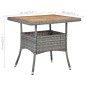 vidaXL Garten-Esstisch Grau Poly Rattan und Massivholz Akazie vidaXL Garten-Esstisch Grau Poly Rattan und Massivholz Akazie