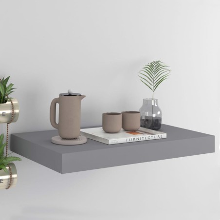 vidaXL Schweberegal Grau 40x23x3,8 cm MDF