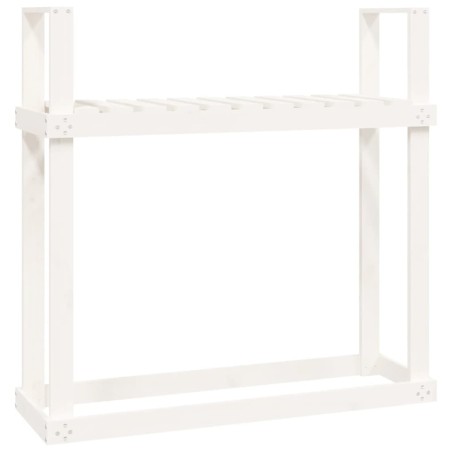 vidaXL Kaminholzregal Weiß 110x35x108,5 cm Massivholz Kiefer