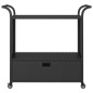 vidaXL Barwagen mit Schublade Schwarz 100x45x97 cm Poly Rattan vidaXL Barwagen mit Schublade Schwarz 100x45x97 cm Poly Rattan