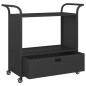 vidaXL Barwagen mit Schublade Schwarz 100x45x97 cm Poly Rattan vidaXL Barwagen mit Schublade Schwarz 100x45x97 cm Poly Rattan