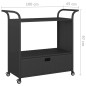 vidaXL Barwagen mit Schublade Schwarz 100x45x97 cm Poly Rattan vidaXL Barwagen mit Schublade Schwarz 100x45x97 cm Poly Rattan