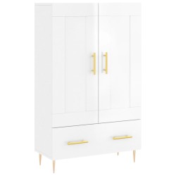 vidaXL Highboard Hochglanz-Weiß 69,5x31x115 cm Holzwerkstoff