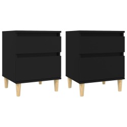 vidaXL Nachttische 2 Stk. Schwarz 40x35x50 cm