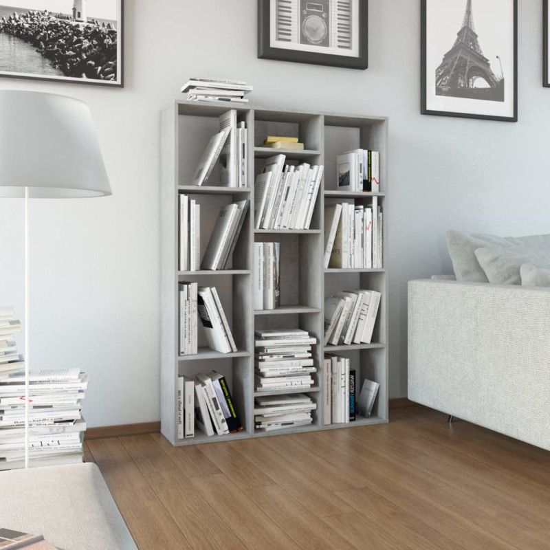 vidaXL Raumteiler/Bücherregal Betongrau 100x24x140 cm Holzwerkstoff vidaXL Raumteiler/Bücherregal Betongrau 100x24x140 cm Holzwerkstoff