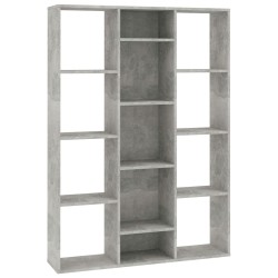 vidaXL Raumteiler/Bücherregal Betongrau 100x24x140 cm Holzwerkstoff