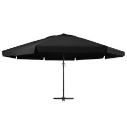 vidaXL Sonnenschirm mit Aluminium-Mast 500 cm Schwarz 