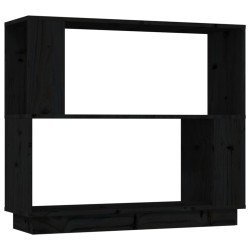 vidaXL Bücherregal/Raumteiler Schwarz 80x25x70 cm Massivholz Kiefer