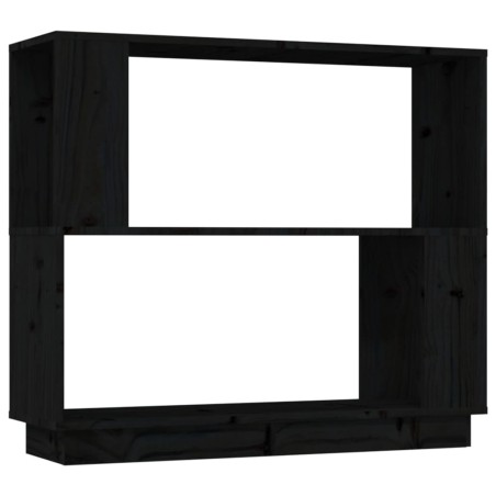 vidaXL Bücherregal/Raumteiler Schwarz 80x25x70 cm Massivholz Kiefer