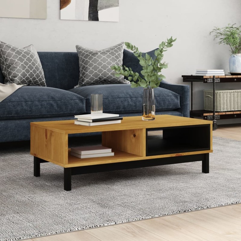 vidaXL Couchtisch FLAM 100x50x32,5 cm Massivholz Kiefer vidaXL Couchtisch FLAM 100x50x32,5 cm Massivholz Kiefer