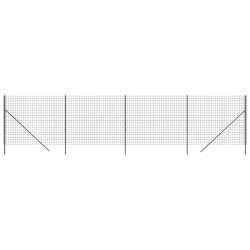 vidaXL Maschendrahtzaun Anthrazit 1,4x10 m Verzinkter Stahl