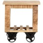 vidaXL Beistelltisch mit Rädern 40x40x42 cm Raues Mangoholz 