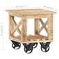 vidaXL Beistelltisch mit Rädern 40x40x42 cm Raues Mangoholz 