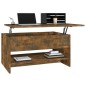 vidaXL Couchtisch Räuchereiche 80x50x40 cm Holzwerkstoff vidaXL Couchtisch Räuchereiche 80x50x40 cm Holzwerkstoff