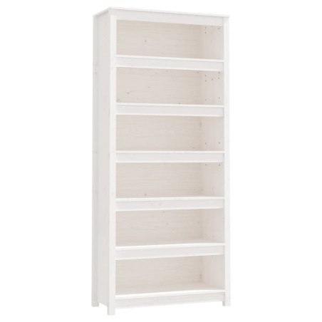 vidaXL Bücherregal Weiß 80x35x183 cm Massivholz Kiefer