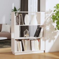 vidaXL Bücherregal/Raumteiler Weiß 80x25x101 cm Massivholz Kiefer
