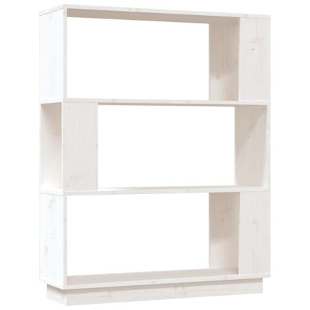 vidaXL Bücherregal/Raumteiler Weiß 80x25x101 cm Massivholz Kiefer