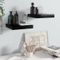 vidaXL Wandregale Schwebend 2 Stk. Hochglanz-Schwarz 23x23,5x3,8cm MDF vidaXL Wandregale Schwebend 2 Stk. Hochglanz-Schwarz 23x23,5x3,8cm MDF