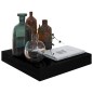 vidaXL Wandregale Schwebend 2 Stk. Hochglanz-Schwarz 23x23,5x3,8cm MDF vidaXL Wandregale Schwebend 2 Stk. Hochglanz-Schwarz 23x23,5x3,8cm MDF