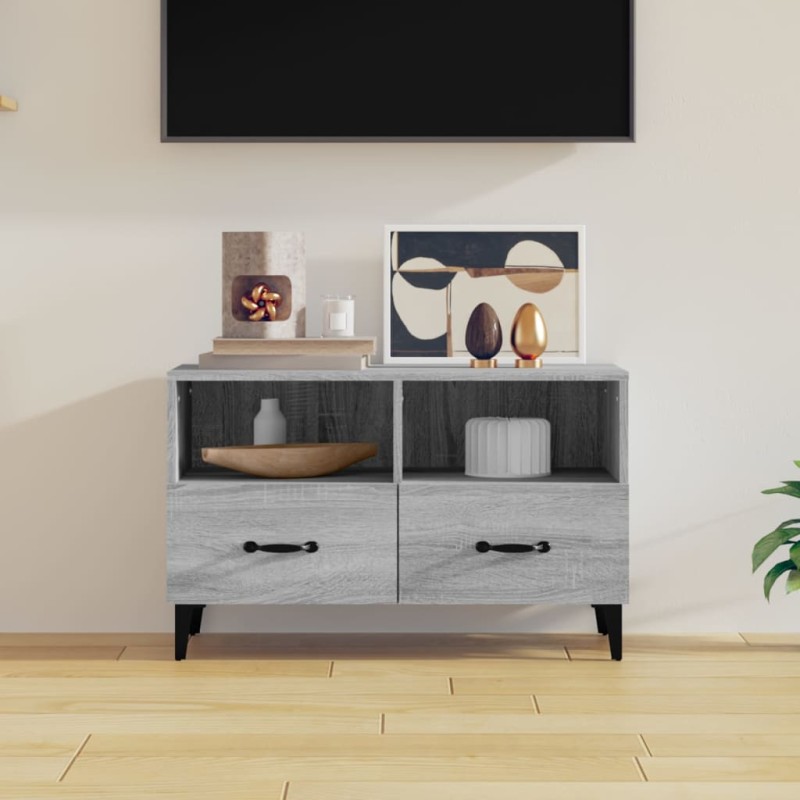 vidaXL TV-Schrank Grau Sonoma 80x36x50 cm Holzwerkstoff vidaXL TV-Schrank Grau Sonoma 80x36x50 cm Holzwerkstoff
