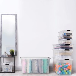 vidaXL Aufbewahrungsboxen mit Deckeln 2 Stk. Transparent 7 L