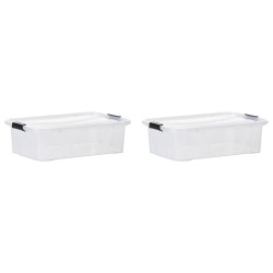 vidaXL Aufbewahrungsboxen mit Deckeln 2 Stk. Transparent 7 L