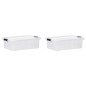 vidaXL Aufbewahrungsboxen mit Deckeln 2 Stk. Transparent 7 L vidaXL Aufbewahrungsboxen mit Deckeln 2 Stk. Transparent 7 L