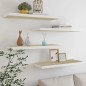 vidaXL Schweberegale 4 Stk. Eichen-Optik und Weiß 80x23,5x3,8 cm MDF vidaXL Schweberegale 4 Stk. Eichen-Optik und Weiß 80x23,5x3,8 cm MDF