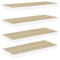 vidaXL Schweberegale 4 Stk. Eichen-Optik und Weiß 80x23,5x3,8 cm MDF vidaXL Schweberegale 4 Stk. Eichen-Optik und Weiß 80x23,5x3,8 cm MDF