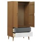 vidaXL Kleiderschrank MOLDE Braun 90x55x175 cm Massivholz Kiefer vidaXL Kleiderschrank MOLDE Braun 90x55x175 cm Massivholz Kiefer