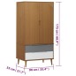 vidaXL Kleiderschrank MOLDE Braun 90x55x175 cm Massivholz Kiefer vidaXL Kleiderschrank MOLDE Braun 90x55x175 cm Massivholz Kiefer