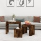 vidaXL Kaffeetische 3 Stk. Stapelbar Räuchereiche Holzwerkstoff vidaXL Kaffeetische 3 Stk. Stapelbar Räuchereiche Holzwerkstoff